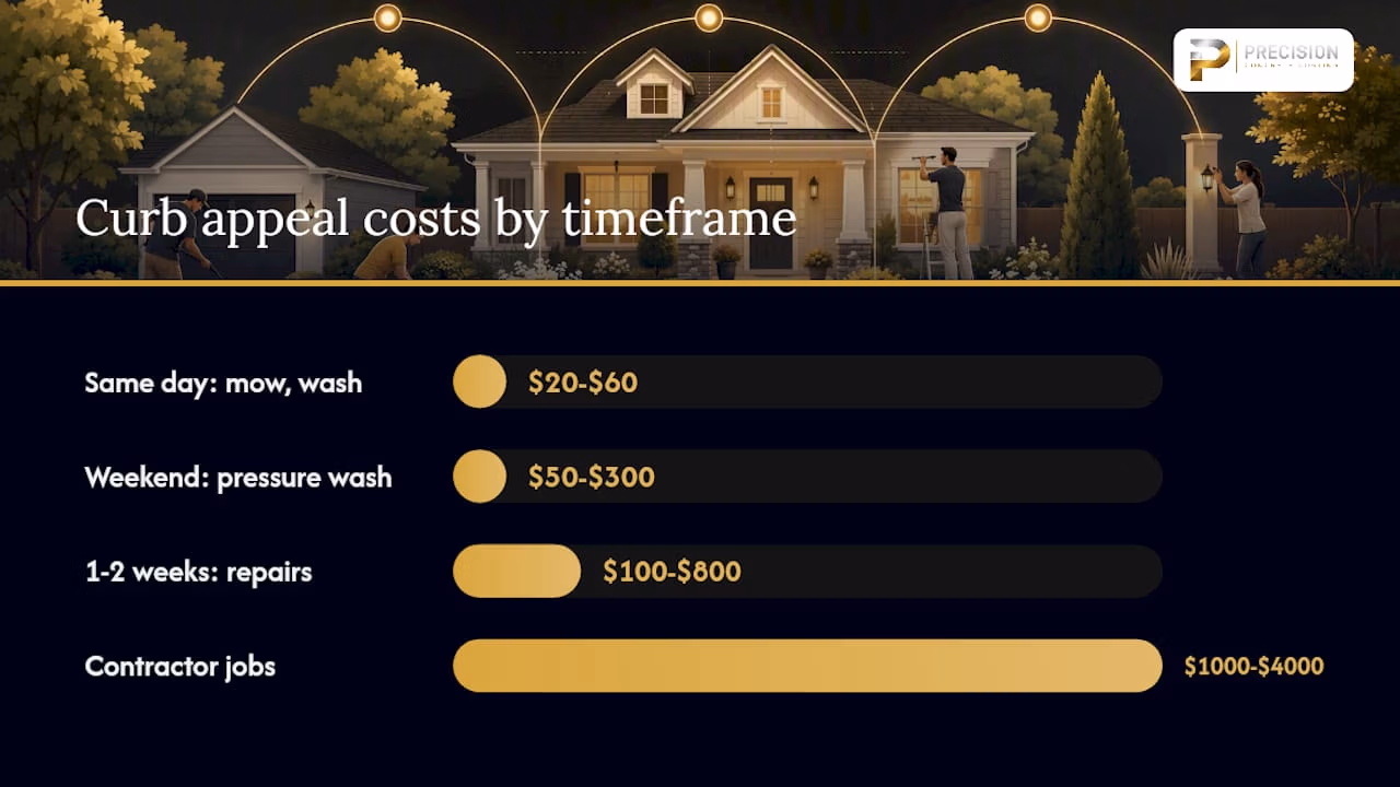 Timeline of curb appeal tasks by cost and time