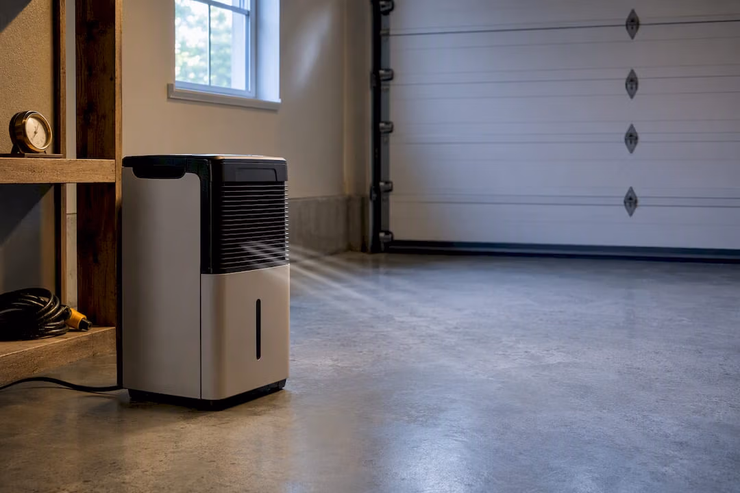 Dehumidifier controlling garage humidity