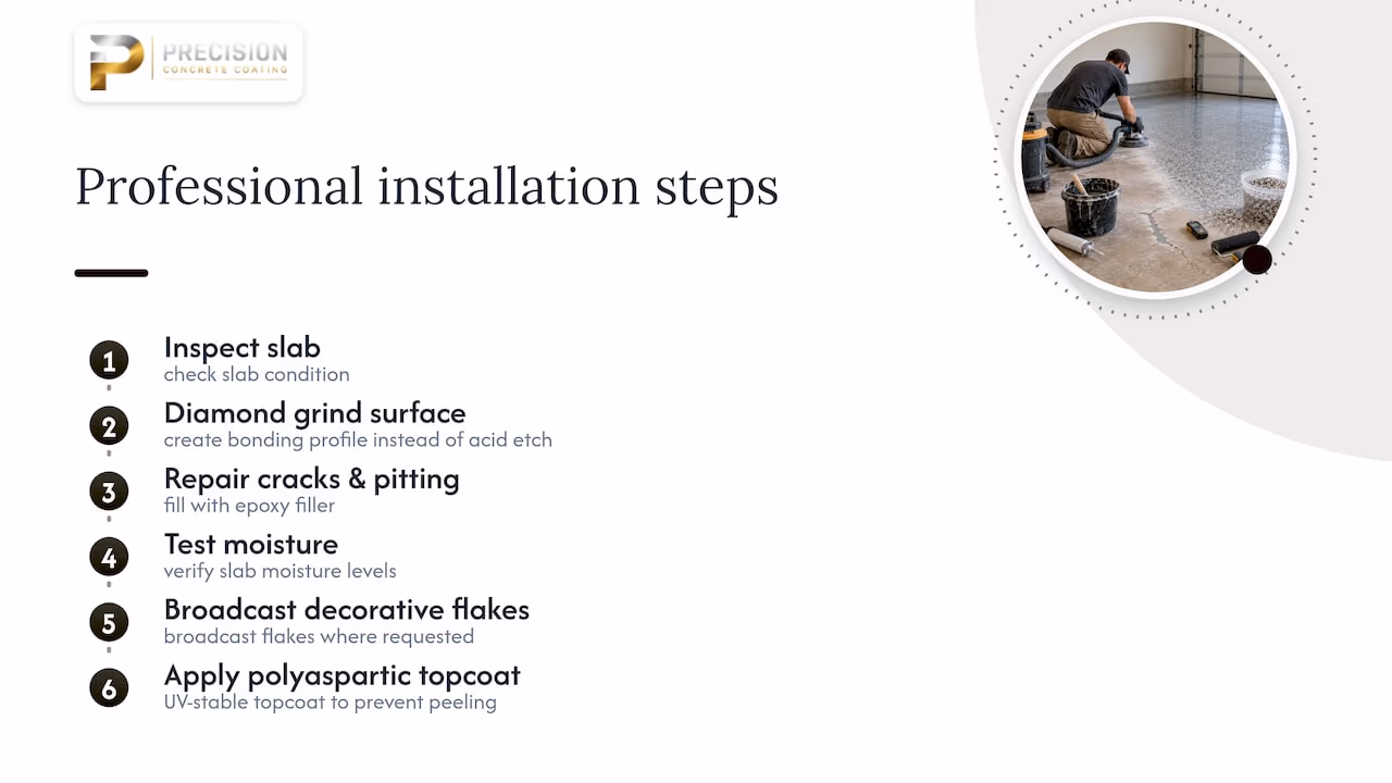 Six steps in professional garage floor coating