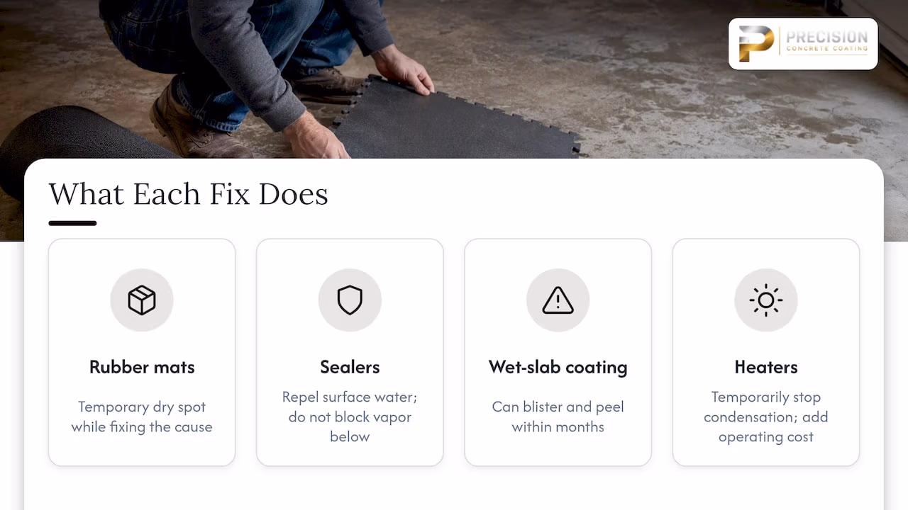 What doesn't fix it (and what only helps a little) — overview diagram