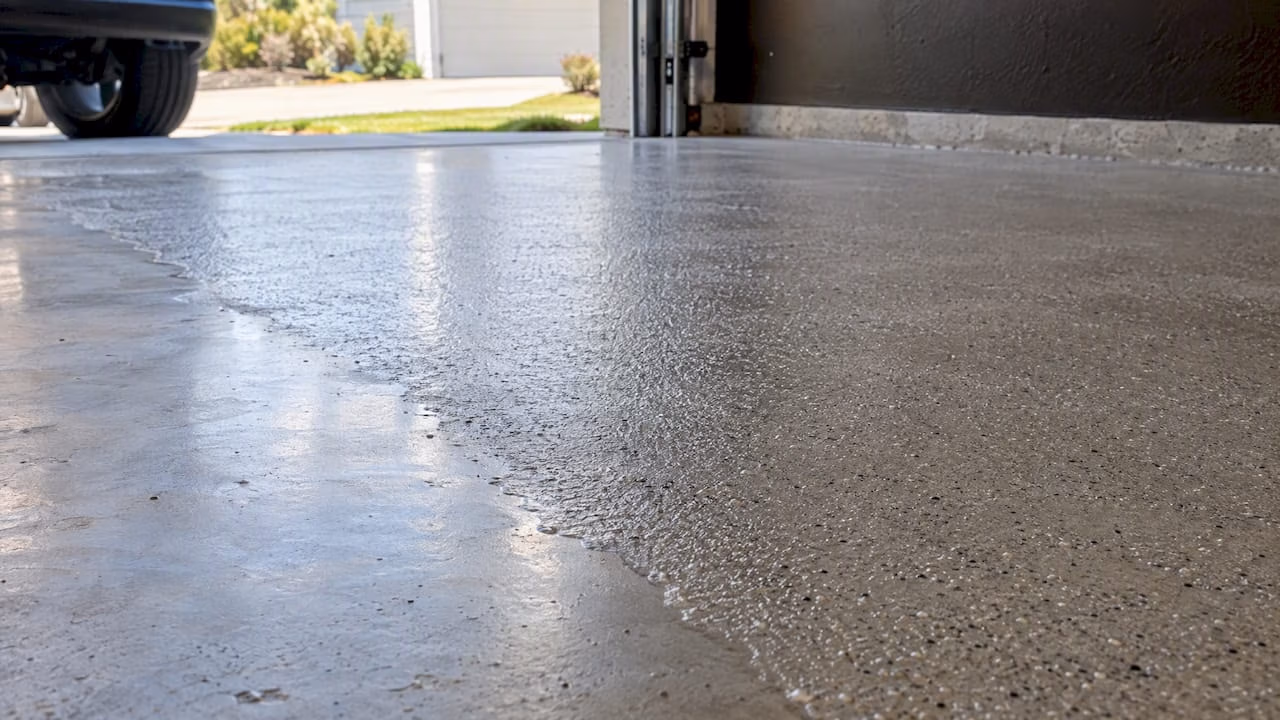Fine grit adding texture to clear topcoat